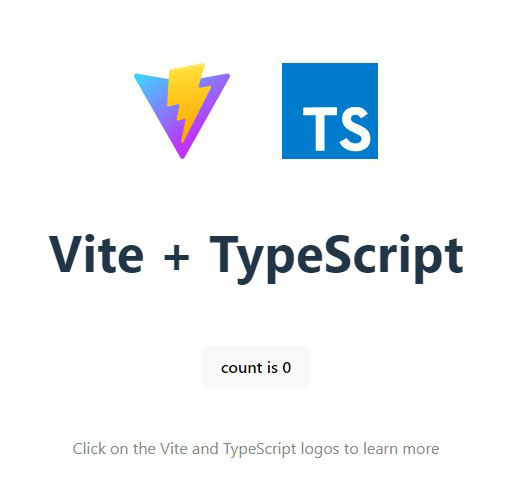 Screenshot of the Vite + TypeScript project running in the browser.